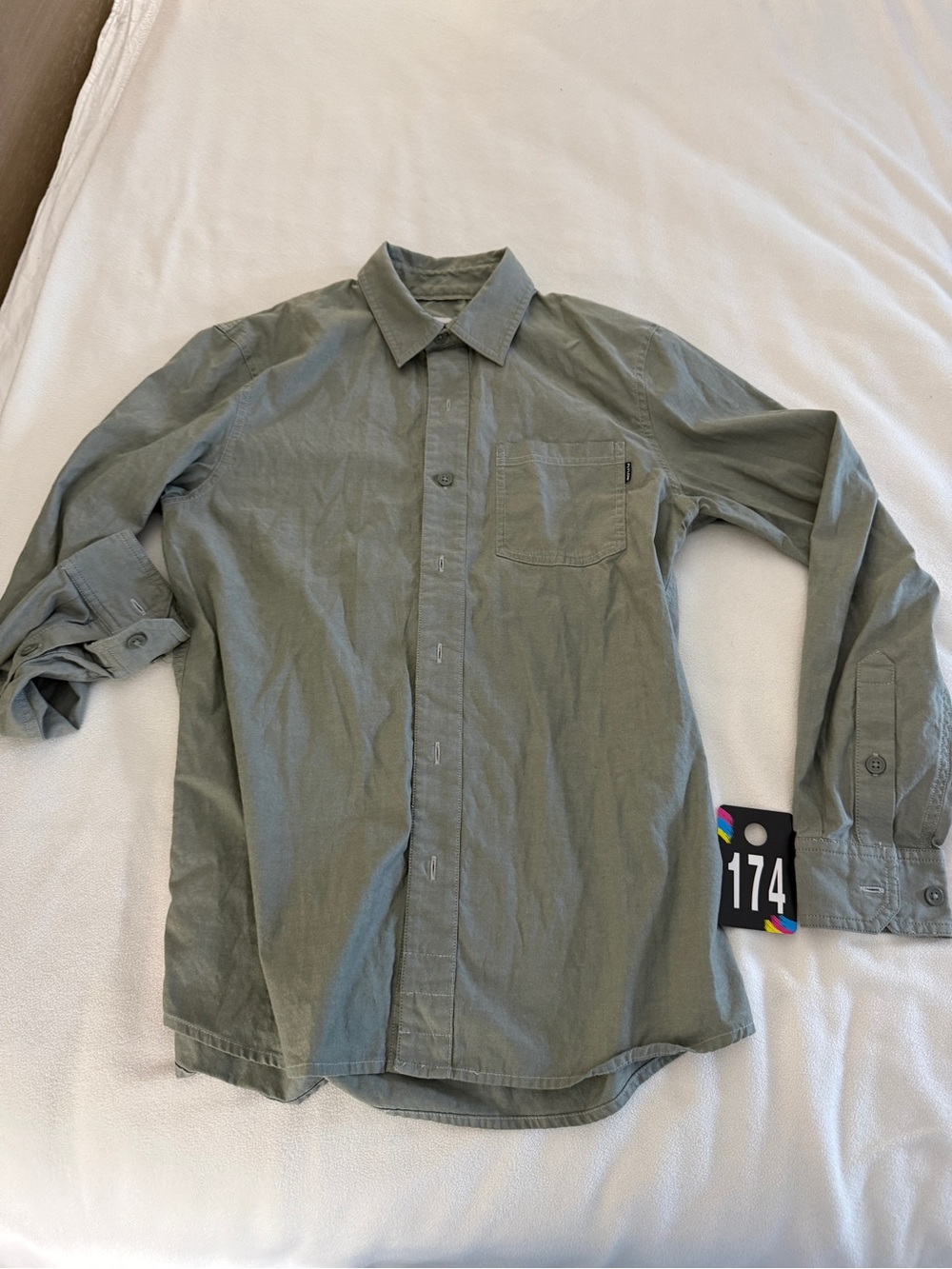 Men's Flylow Olive Green Long-Sleeve Casual Button-Down Shirt